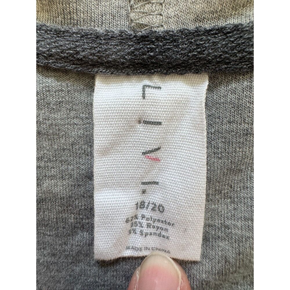 LIVI Gray & Green Camo Hooded Pullover Top Drawstring Hem Kangaroo Pocket Size L - Picture 3 of 7